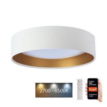 LED prigušiva plafonska svetiljka SMART GALAXY LED/24W/230V Ø 45 cm 2700-6500K Wi-Fi Tuya bela/zlatna + daljinski upravljač
