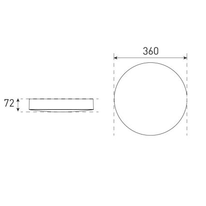 LED prigušiva kupatilsko plafonsko svetlo VARIO LUMO LED/13/18W/230V 3000/4000/5700K Ø 36 cm IP44 crna
