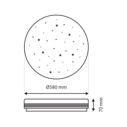 LED stropno svetlo VENTA prigušiva LED/60W/230V 2700-6500K prečnik 58 cm + daljinski upravljač