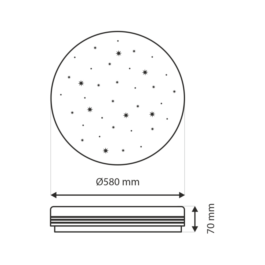 LED stropno svetlo VENTA prigušiva LED/60W/230V 2700-6500K prečnik 58 cm + daljinski upravljač