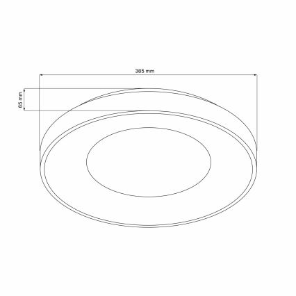 LED prigušiva kupatilska plafonska svetiljka WITOLD LED/48W/230V pr. 38,5 cm 3000-6000K IP44 + daljinski upravljač