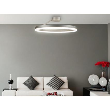 LED prigušiva plafonska svetiljka LED/40W/230V 3000-6500K mat hrom + daljinsko upravljanje