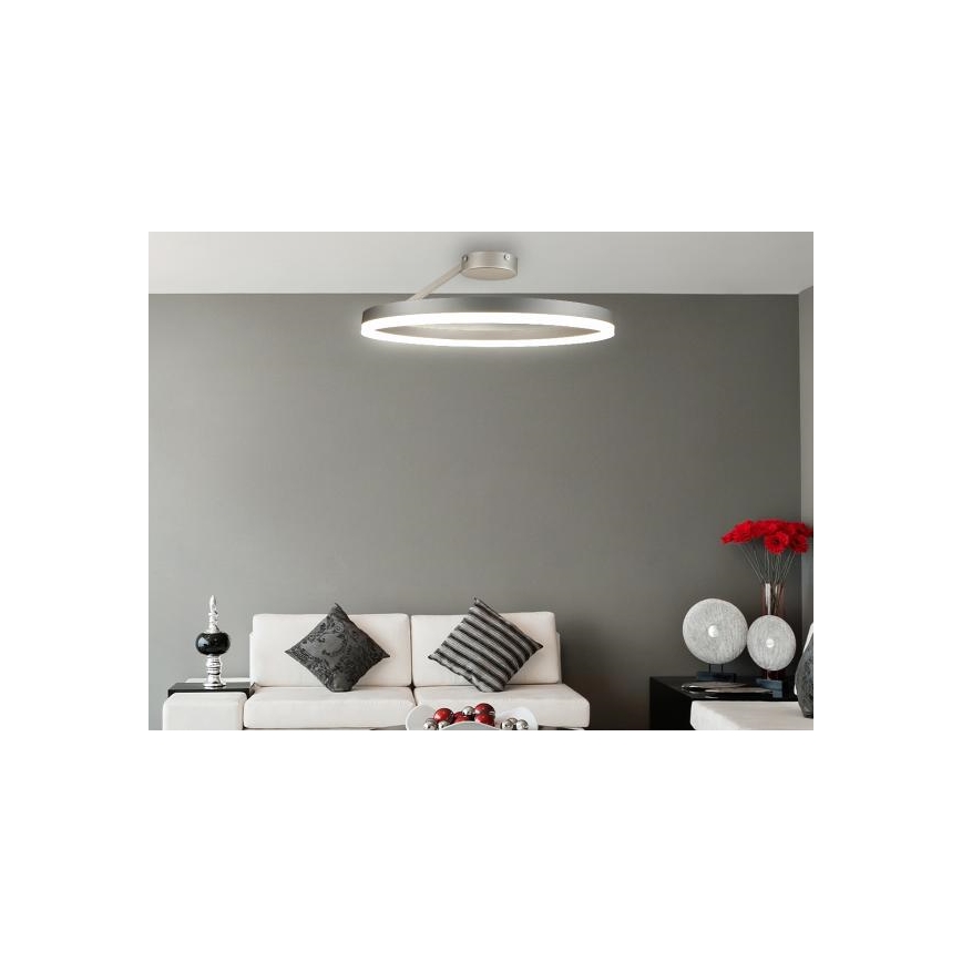 LED prigušiva plafonska svetiljka LED/40W/230V 3000-6500K mat hrom + daljinsko upravljanje