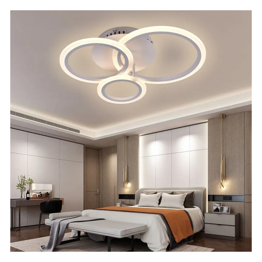 LED prigušiva plafonska svetiljka za površinsku montažu LED/40W/230V 3000-6500K bela + daljinski upravljač
