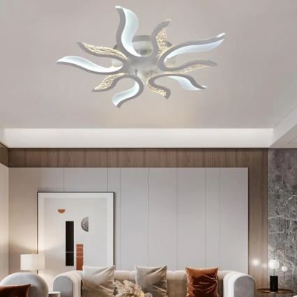 LED prigušiva plafonski luster LED/65W/230V 3000-6500K bela + daljinski upravljač