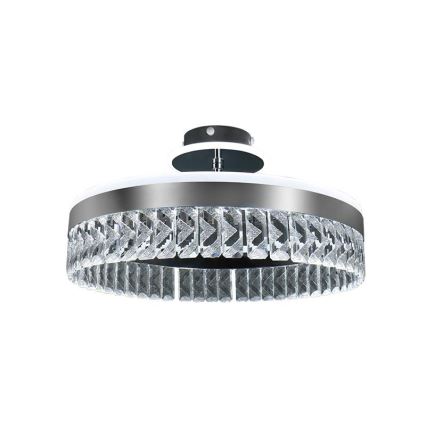 LED prigušiva prislonjen kristalni plafonski luster LED/75W/230V 3000-6500K mat hrom + daljinski upravljač