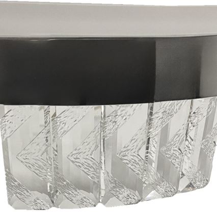 LED prigušiva prislonjen kristalni plafonski luster LED/75W/230V 3000-6500K mat hrom + daljinski upravljač