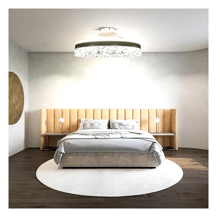 LED prigušiva plafonski luster LED/86W/230V 3000-6500K beo + daljinski upravljač