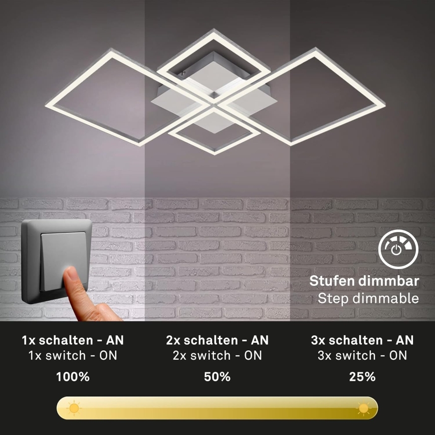 LED prigušiva plafonsko svetlo LED/42W/230V 3000K mat hrom