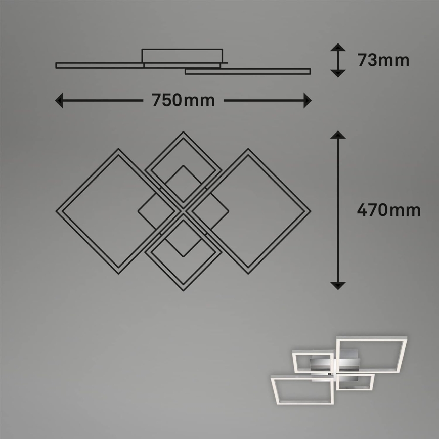LED prigušiva plafonsko svetlo LED/42W/230V 3000K mat hrom
