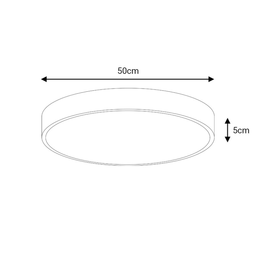 LED prigušiva stropna svetiljka LED/50W/230V 3000-6500K prečnik 50 cm crna + daljinski upravljač