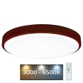 LED prigušiva plafonsko svetlo LENA LED/60W/230V 3000-6500K hrast + daljinski upravljač