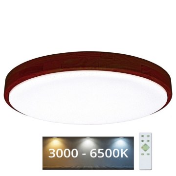 LED prigušiva plafonsko svetlo LENA LED/60W/230V 3000-6500K hrast + daljinski upravljač