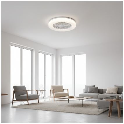 LED prigušiva plafonsko svetlo sa ventilatorom VENTELUX LED/24W/230V 3000/4000/6500K Ø 45 cm belo + daljinski upravljač