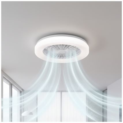LED prigušiva plafonsko svetlo sa ventilatorom VENTELUX LED/24W/230V 3000/4000/6500K Ø 45 cm belo + daljinski upravljač