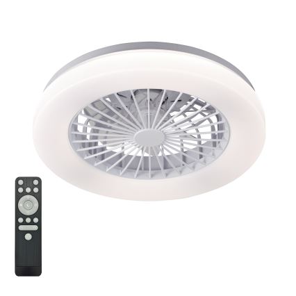 LED prigušiva plafonsko svetlo sa ventilatorom VENTELUX LED/24W/230V 3000/4000/6500K Ø 45 cm belo + daljinski upravljač