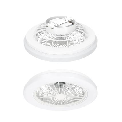 LED prigušiva plafonsko svetlo sa ventilatorom VENTELUX LED/24W/230V 3000/4000/6500K Ø 45 cm belo + daljinski upravljač