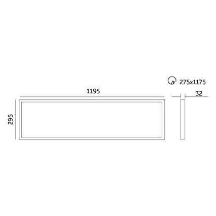 LED prigušiva ugradni panel za spušteni plafon CAPRI LED/25/36/40W/230V 3000/4000/5700K IP44 30x120 cm