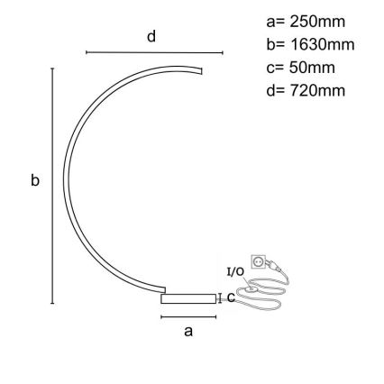 LED prigušiva podna lampa LED/28W/230V 3000-6500K + daljinski upravljač