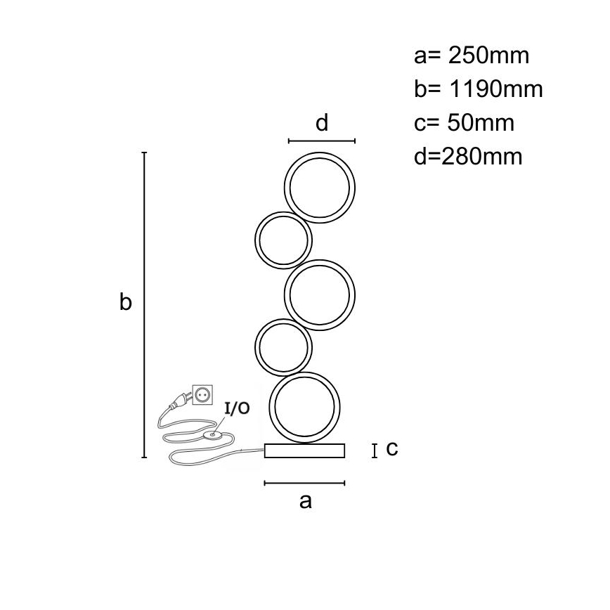 LED prigušiva podna lampa LED/85W/230V 3000-6500K + daljinski upravljač