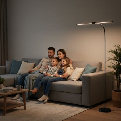 LED prigušiva podna lampa TEILO LED/14W/230V 3000/4000/6000K crna