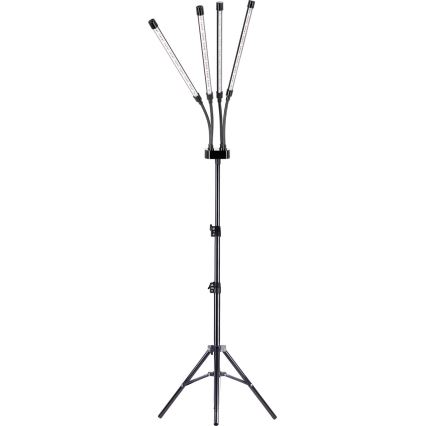 LED prigušiva fleksibilna stojeća lampa za uzgoj biljaka VITARO 4xLED/7,5W/230V crna
