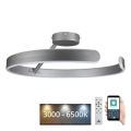 LED prigušiva površinski montiran plafonski luster LED/72W/230V 3000-6500K mat hrom + daljinski upravljač