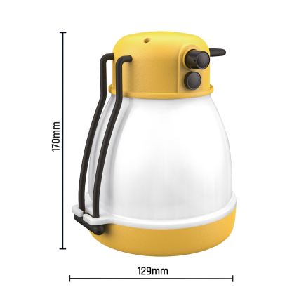 LED prigušiva prenosiva punjiva lampa sa funkcijom powerbanke LUMINA MINIO LED/5V 1800 mAh IP44 žuta