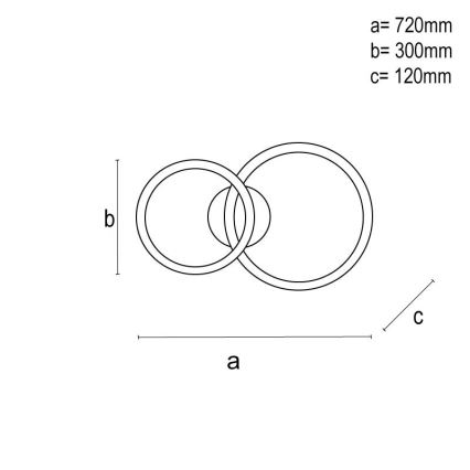 LED prigušiva prislonjen plafonski luster LED/110W/230V 3000-6500K + daljinski upravljač