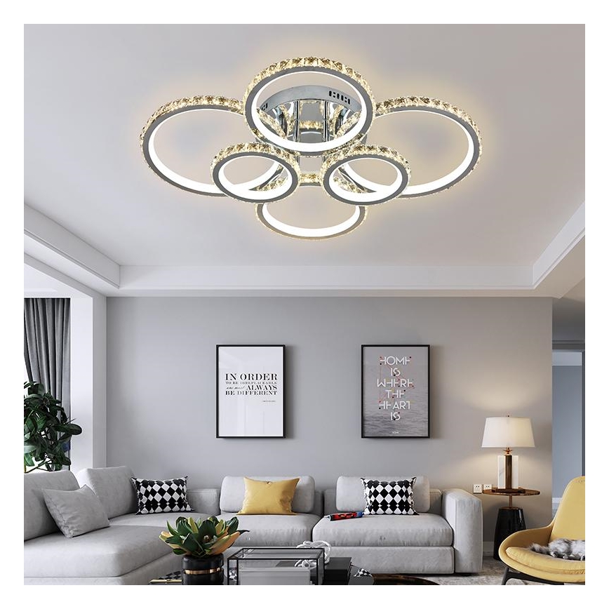 LED prigušiva prislonjena plafonska svetiljka LED/205W/230V 3000-6500K + daljinski upravljač