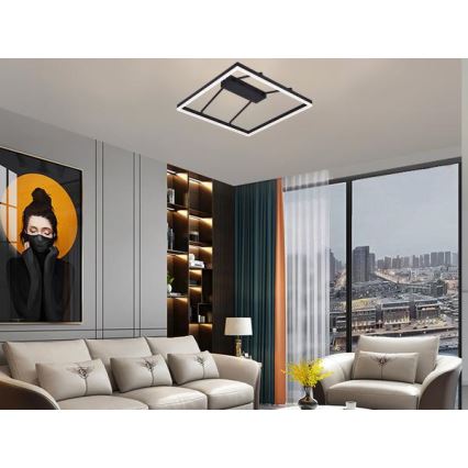 LED prigušiva prislonjena plafonska svetiljka LED/55W/230V 3000-6500K + daljinski upravljač