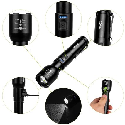 LED prigušiva punjiva baterijska lampa LED/20W/5V IPX4 800 lm 2000 mAh