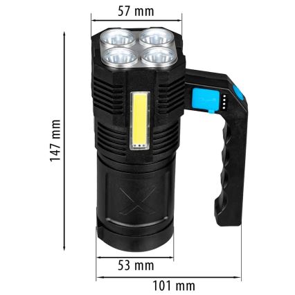 LED prigušiva punjiva baterijska lampa LED/5V IPX4 250 lm 1200 mAh