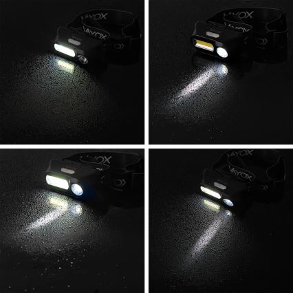 LED prigušiva punjiva čelna lampa 2xLED/5V IPX4 250 lm 2000 mAh