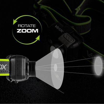 LED prigušiva punjiva čelna lampa LED/10W/5V/3xAAA IP66 800 lm 1000 mAh