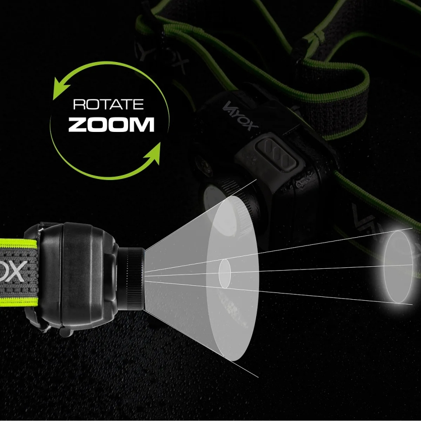 LED prigušiva punjiva čelna lampa LED/10W/5V/3xAAA IP66 800 lm 1000 mAh