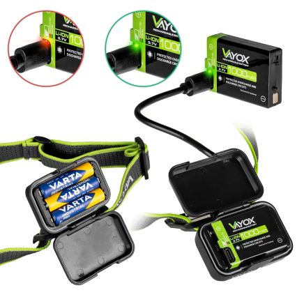 LED prigušiva punjiva čelna lampa LED/10W/5V/3xAAA IP66 800 lm 1000 mAh