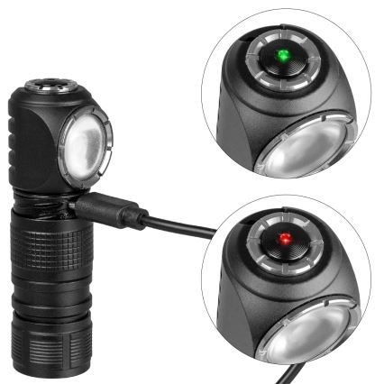 LED prigušiva punjiva čelna lampa 3 u 1 sa crvenim svetlom LED/10W/5V IP66 500 lm 800 mAh