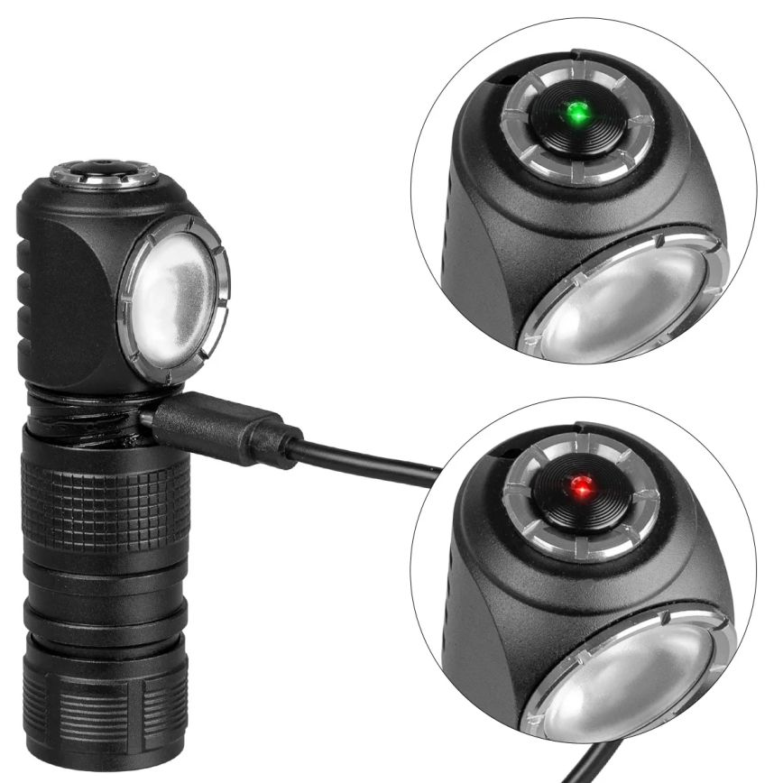 LED prigušiva punjiva čelna lampa 3 u 1 sa crvenim svetlom LED/10W/5V IP66 500 lm 800 mAh