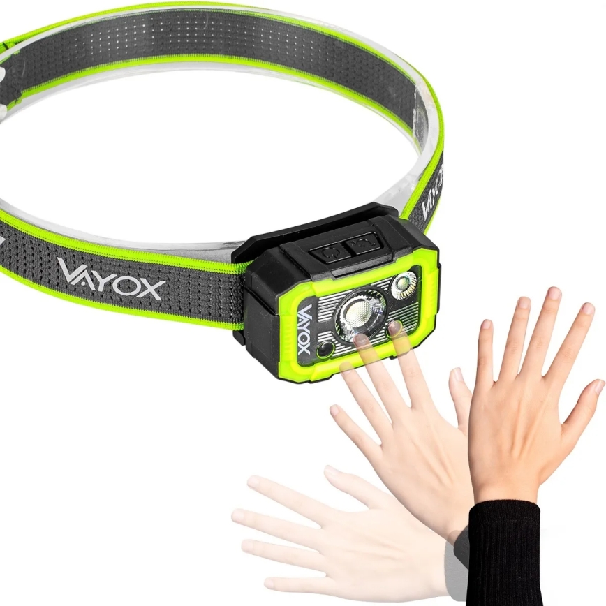 LED prigušiva punjiva lampa za glavu sa senzorom, 10W/5V, IP66, 750 lm, 1500 mAh