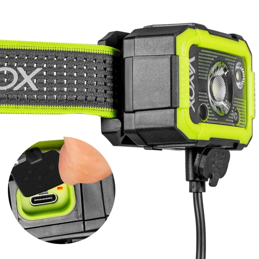 LED prigušiva punjiva lampa za glavu sa senzorom, 10W/5V, IP66, 750 lm, 1500 mAh