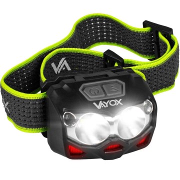 LED prigušiva punjiva čelna lampa sa senzorom i crvenim svetlom 2xLED/5W/5V/3xAAA IP65 500 lm 1200 mAh