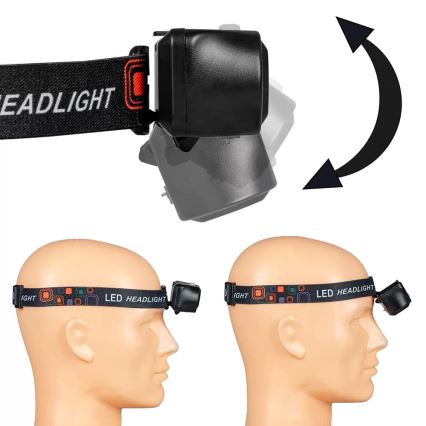 LED prigušiva punjiva čelovka 2xLED/5V IP44 210 lm 2000 mAh