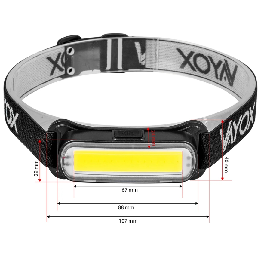 LED prigušiva punjiva čelovka LED/5V IPX4 300 lm 1200 mAh