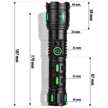 LED prigušiva punjiva lampa sa funkcijom powerbanke LED/20W/5V IP44 1200 lm 5000 mAh