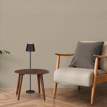 LED prigušiva punjiva podna lampa 3u1 LED/4W/5V 4400 mAh 3000K IP54 crna