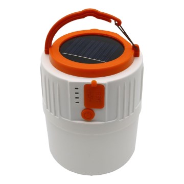 LED prigušiva punjiva solarna svetiljka sa funkcijom powerbanke K1 LED/3W/3,7V 7000K IPX4 3200 mAh bela