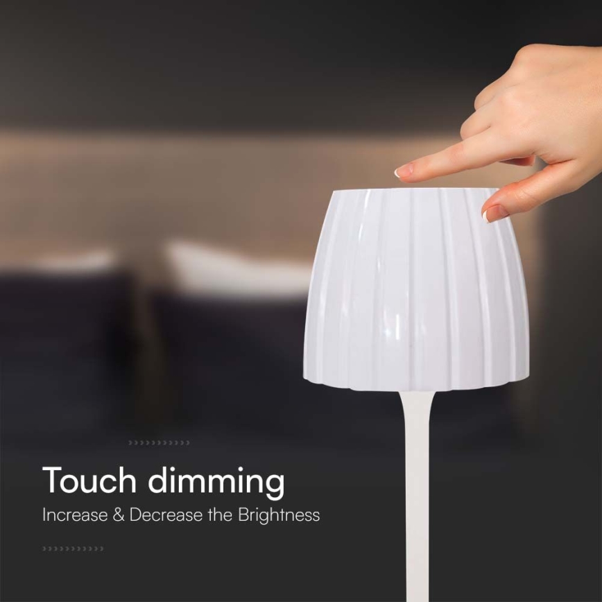 Prigušiva punjiva dodirna LED stona lampa LED/2,7W/5V 3000/4000/6000K 1800 mAh bela