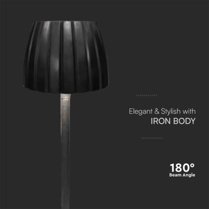 LED prigušiva punjiva dodirna stona lampa LED/2,7W/5V 3000/4000/6000K 1800 mAh crna
