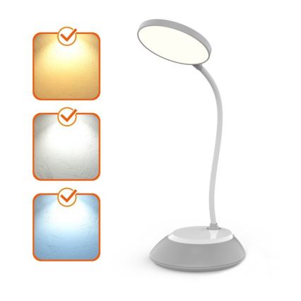 LED prigušiva punjiva stona lampa VISUA LED/5W/5V 3000-5000K 1200 mAh siva
